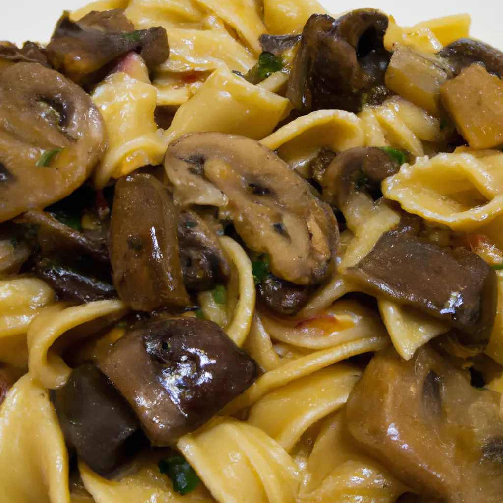 receta de pasta con setas y verduras